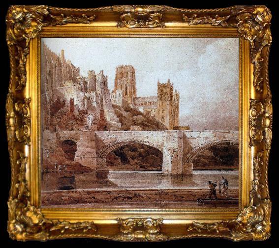 framed  Thomas Girtin durham cathedral and bridge, ta009-2